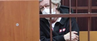 Mikhail Efremov during the selection of a preventive measure in the Tagansky Court of Moscow.