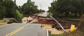 Damage to the road